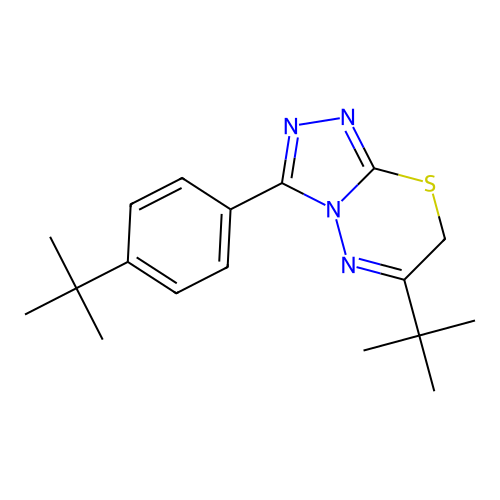 6-tert-butyl-3-(4-tert-butylphenyl)-7H-[1,2,4]triazolo[3,4-b][1,3,4]thiadiazine structure