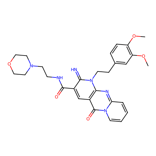 1-[2-(3,4-dimethoxyphenyl)ethyl]-2-imino-N-[2-(morpholin-4-yl)ethyl]-5-oxo-1,5-dihydro-2H-dipyrido[1,2-a:2',3'-d]pyrimidine-3-carboxamide structure