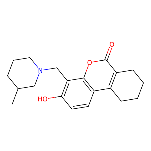 3-hydroxy-4-[(3-methylpiperidin-1-yl)methyl]-7,8,9,10-tetrahydro-6H-benzo[c]chromen-6-one structure