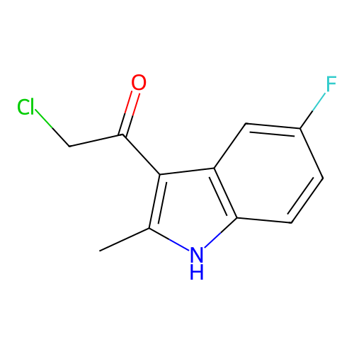 2-chloro-1-(5-fluoro-2-methyl-1H-indol-3-yl)ethanone structure