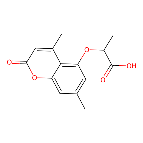 2-[(4,7-dimethyl-2-oxo-2H-chromen-5-yl)oxy]propanoic acid structure