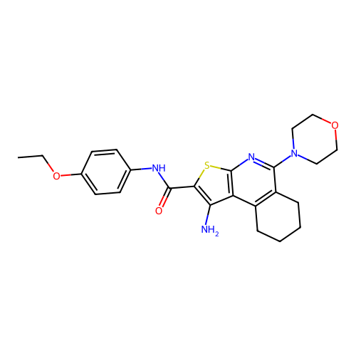 1-amino-N-(4-ethoxyphenyl)-5-(morpholin-4-yl)-6,7,8,9-tetrahydrothieno[2,3-c]isoquinoline-2-carboxamide structure
