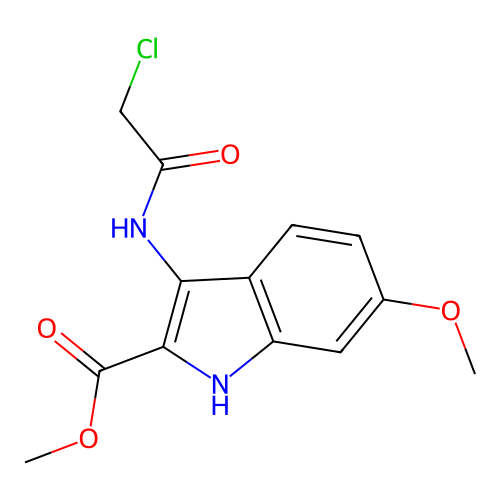 methyl 3-[(chloroacetyl)amino]-6-methoxy-1H-indole-2-carboxylate structure