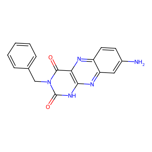 8-amino-3-benzylbenzo[g]pteridine-2,4(1H,3H)-dione structure