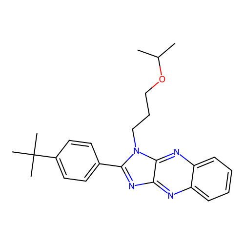 2-(4-tert-butylphenyl)-1-[3-(propan-2-yloxy)propyl]-1H-imidazo[4,5-b]quinoxaline structure
