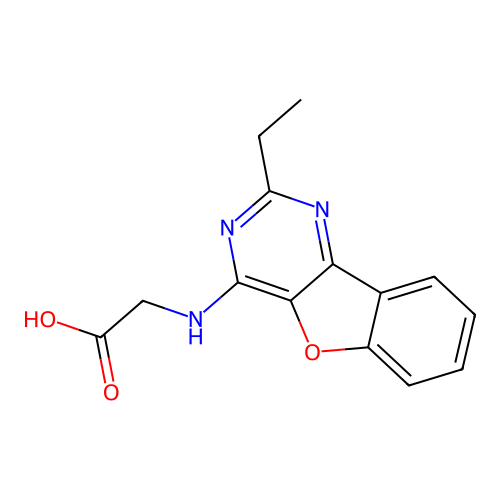 2-((2-Ethylbenzofuro[3,2-d]pyrimidin-4-yl)amino)acetic acid structure