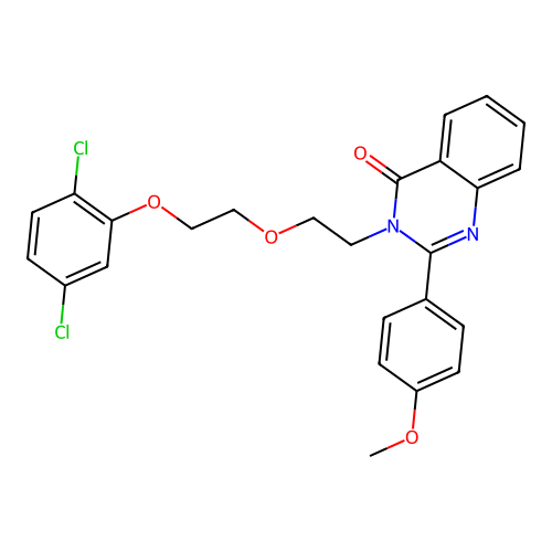3-[2-[2-(2,5-dichlorophenoxy)ethoxy]ethyl]-2-(4-methoxyphenyl)quinazolin-4-one structure