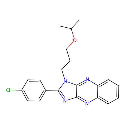 2-(4-chlorophenyl)-1-[3-(propan-2-yloxy)propyl]-1H-imidazo[4,5-b]quinoxaline structure