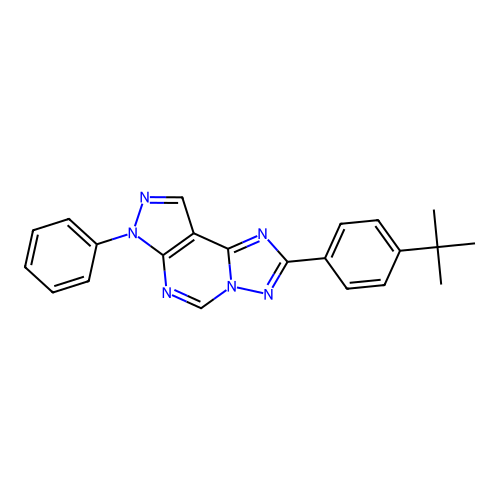 2-(4-tert-butylphenyl)-7-phenyl-7H-pyrazolo[4,3-e][1,2,4]triazolo[1,5-c]pyrimidine structure