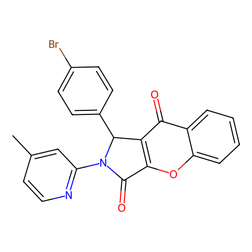 1-(4-bromophenyl)-2-(4-methylpyridin-2-yl)-1,2-dihydrochromeno[2,3-c]pyrrole-3,9-dione structure