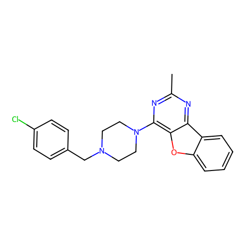 4-[4-(4-Chlorobenzyl)piperazin-1-yl]-2-methyl[1]benzofuro[3,2-d]pyrimidine structure