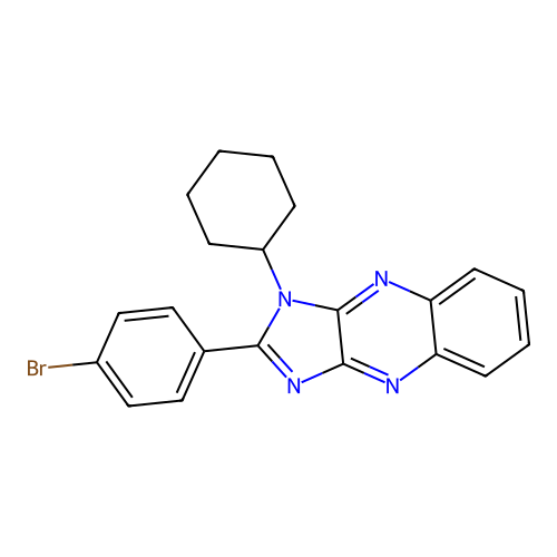 2-(4-bromophenyl)-1-cyclohexyl-1H-imidazo[4,5-b]quinoxaline structure