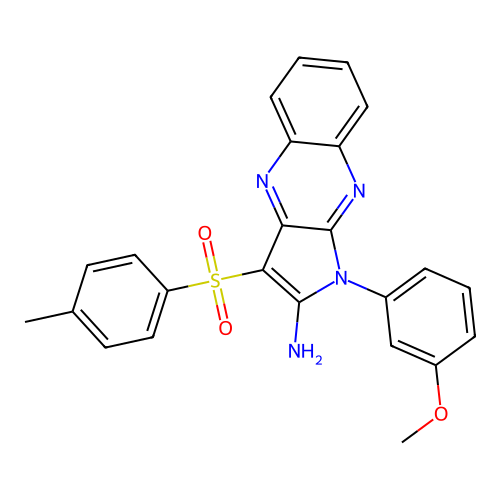 1-(3-methoxyphenyl)-3-[(4-methylphenyl)sulfonyl]-1H-pyrrolo[2,3-b]quinoxalin-2-amine structure