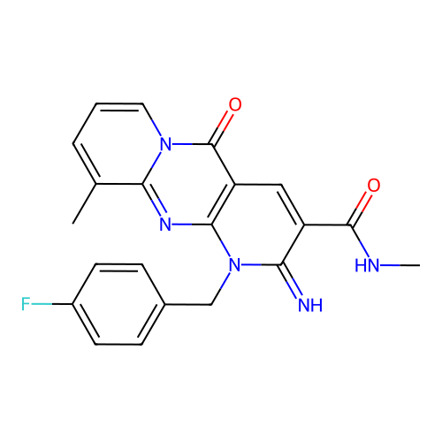 1-(4-fluorobenzyl)-2-imino-N,10-dimethyl-5-oxo-1,5-dihydro-2H-dipyrido[1,2-a:2',3'-d]pyrimidine-3-carboxamide structure