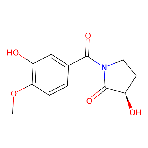 2-Pyrrolidinone, 3-hydroxy-1-(3-hydroxy-4-methoxybenzoyl)-, (R)- structure