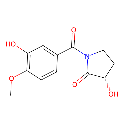 2-Pyrrolidinone, 3-hydroxy-1-(3-hydroxy-4-methoxybenzoyl)-, (S)- structure