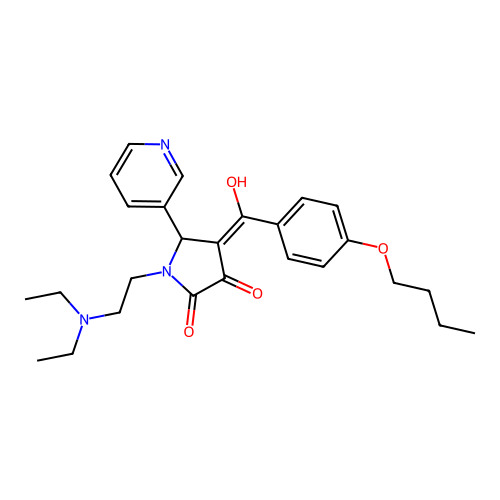 (4E)-4-[(4-butoxyphenyl)-hydroxymethylidene]-1-(2-diethylaminoethyl)-5-pyridin-3-ylpyrrolidine-2,3-dione structure