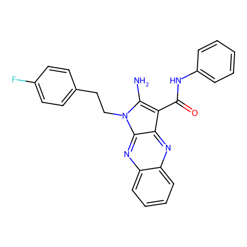 2-amino-1-(4-fluorophenethyl)-N-phenyl-1H-pyrrolo[2,3-b]quinoxaline-3-carboxamide structure