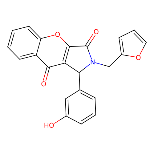 2-(furan-2-ylmethyl)-1-(3-hydroxyphenyl)-1,2-dihydrochromeno[2,3-c]pyrrole-3,9-dione structure