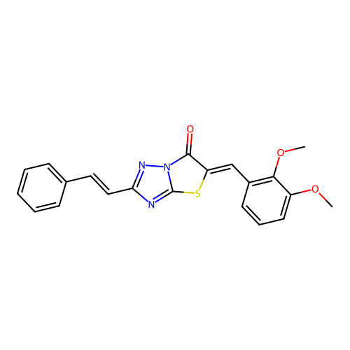 (5Z)-5-(2,3-dimethoxybenzylidene)-2-[(E)-2-phenylethenyl][1,3]thiazolo[3,2-b][1,2,4]triazol-6(5H)-one structure