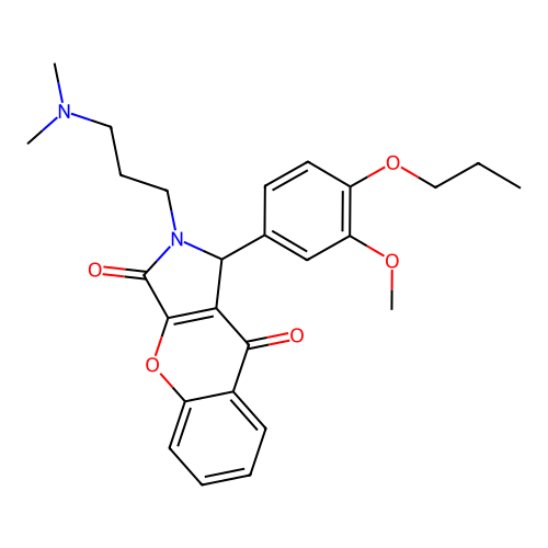 2-(3-(dimethylamino)propyl)-1-(3-methoxy-4-propoxyphenyl)-1,2-dihydrochromeno[2,3-c]pyrrole-3,9-dione structure