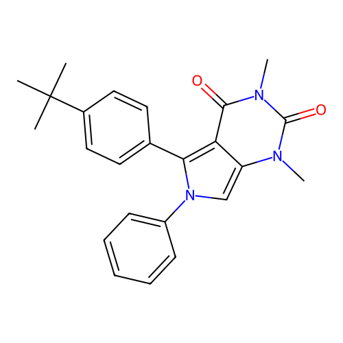 5-(4-tert-butylphenyl)-1,3-dimethyl-6-phenylpyrrolo[3,4-d]pyrimidine-2,4-dione structure
