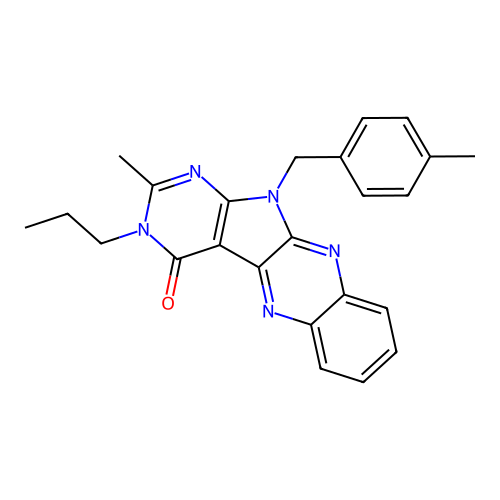 2-methyl-11-(4-methylbenzyl)-3-propyl-3,11-dihydro-4H-pyrimido[5',4':4,5]pyrrolo[2,3-b]quinoxalin-4-one structure