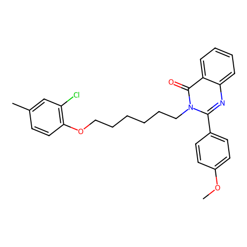 3-(6-(2-chloro-4-methylphenoxy)hexyl)-2-(4-methoxyphenyl)quinazolin-4(3H)-one structure