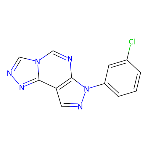 7-(3-chlorophenyl)-7H-pyrazolo[4,3-e][1,2,4]triazolo[4,3-c]pyrimidine structure