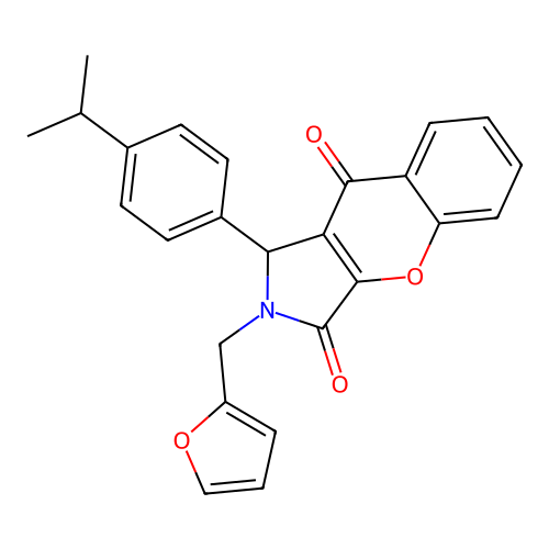 2-(2-furylmethyl)-1-(4-isopropylphenyl)-1,2-dihydrochromeno[2,3-c]pyrrole-3,9-dione structure