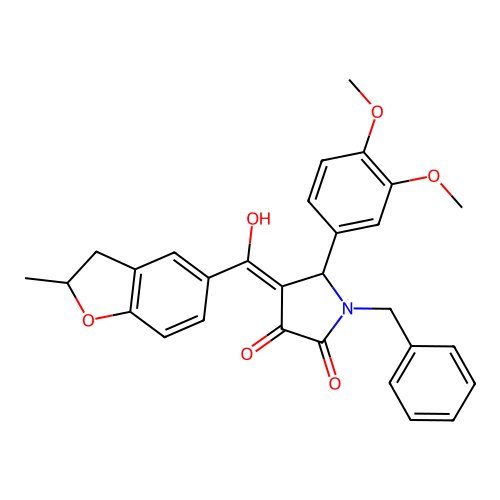 1-benzyl-5-(3,4-dimethoxyphenyl)-3-hydroxy-4-(2-methyl-2,3-dihydro-1-benzofuran-5-carbonyl)-2,5-dihydro-1H-pyrrol-2-one structure