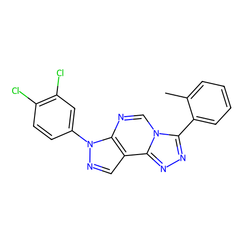 7-(3,4-dichlorophenyl)-3-(o-tolyl)-7H-pyrazolo[4,3-e][1,2,4]triazolo[4,3-c]pyrimidine structure