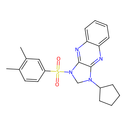 1-cyclopentyl-3-((3,4-dimethylphenyl)sulfonyl)-2,3-dihydro-1H-imidazo[4,5-b]quinoxaline structure