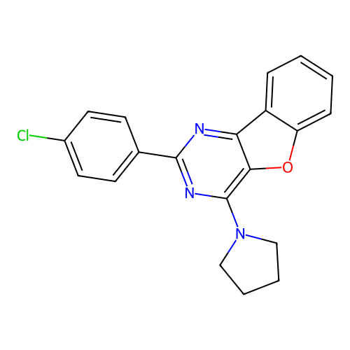 2-(4-Chlorophenyl)-4-(pyrrolidin-1-yl)[1]benzofuro[3,2-d]pyrimidine structure