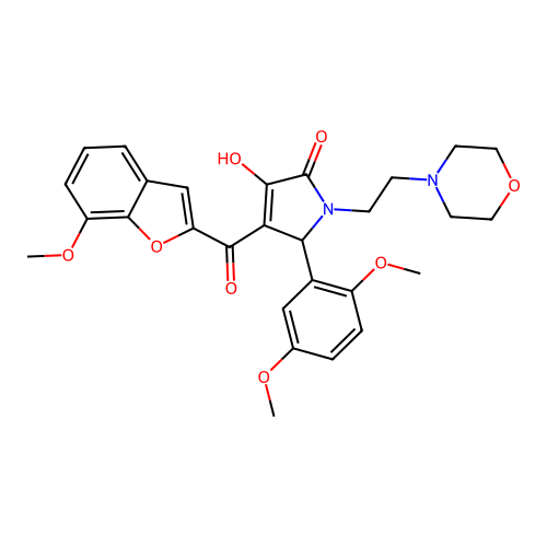 5-(2,5-Dimethoxyphenyl)-3-hydroxy-4-[(7-methoxybenzo[d]furan-2-yl)carbonyl]-1-(2-morpholin-4-ylethyl)-3-pyrrolin-2-one structure