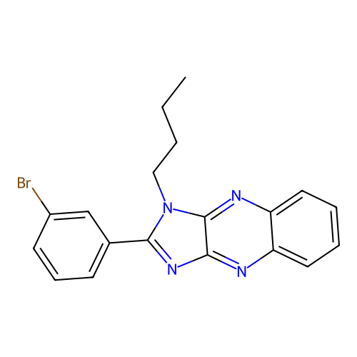 2-(3-bromophenyl)-1-butyl-1H-imidazo[4,5-b]quinoxaline structure