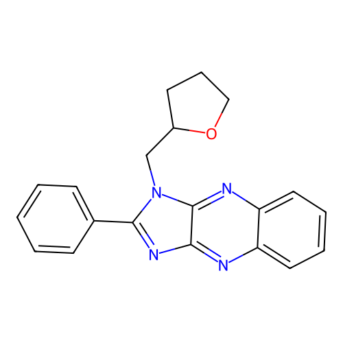 2-phenyl-1-(tetrahydrofuran-2-ylmethyl)-1H-imidazo[4,5-b]quinoxaline structure