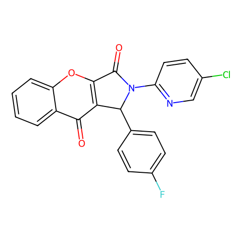 2-(5-chloropyridin-2-yl)-1-(4-fluorophenyl)-1,2-dihydrochromeno[2,3-c]pyrrole-3,9-dione structure