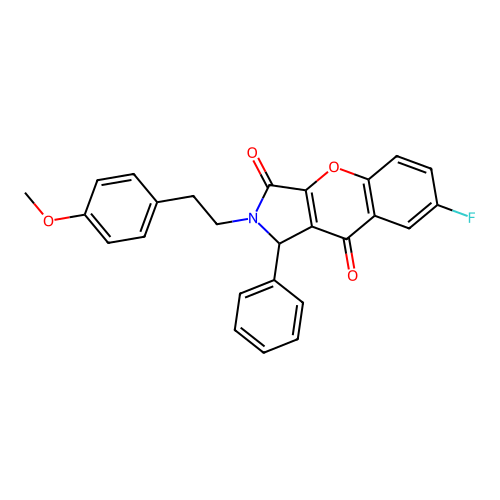 7-fluoro-2-[2-(4-methoxyphenyl)ethyl]-1-phenyl-1,2-dihydrochromeno[2,3-c]pyrrole-3,9-dione structure