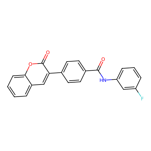 N-(3-fluorophenyl)-4-(2-oxo-2H-chromen-3-yl)benzamide structure