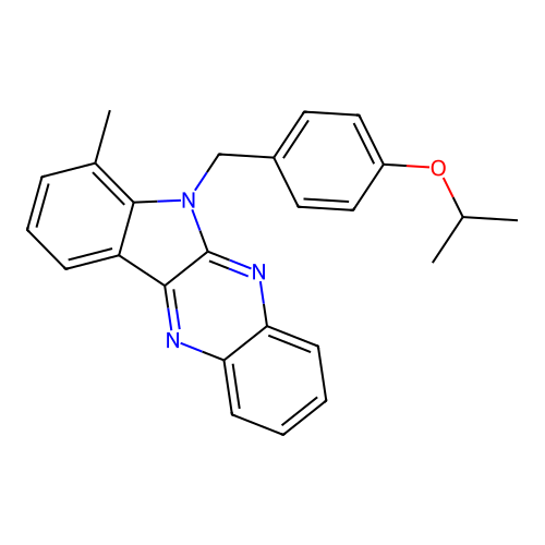 4-(Methylethoxy)-1-[(4-methylindolo[2,3-b]quinoxalin-5-yl)methyl]benzene structure