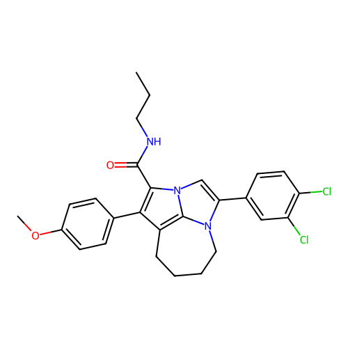 4-(3,4-dichlorophenyl)-1-(4-methoxyphenyl)-N-propyl-5,6,7,8-tetrahydro-2a,4a-diazacyclopenta[cd]azulene-2-carboxamide structure