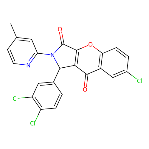 7-chloro-1-(3,4-dichlorophenyl)-2-(4-methylpyridin-2-yl)-1,2-dihydrochromeno[2,3-c]pyrrole-3,9-dione structure