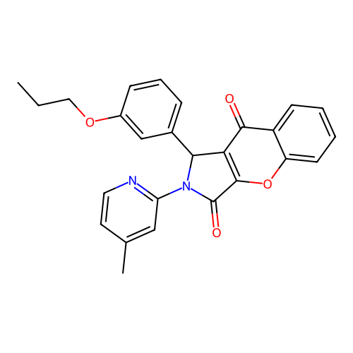 2-(4-methylpyridin-2-yl)-1-(3-propoxyphenyl)-1,2-dihydrochromeno[2,3-c]pyrrole-3,9-dione structure