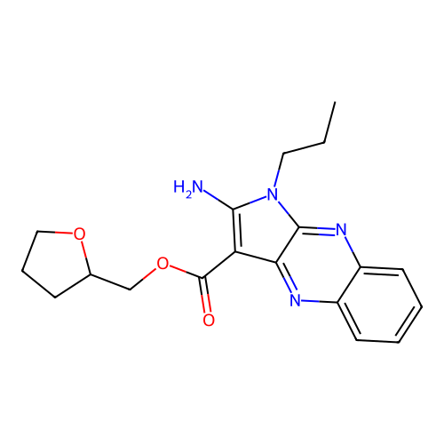 oxolan-2-ylmethyl 2-amino-1-propylpyrrolo[3,2-b]quinoxaline-3-carboxylate structure