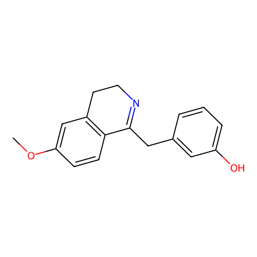 3,4-Dihydroisoquinoline, 1-[3-hydroxybenzyl]-6-methoxy- structure