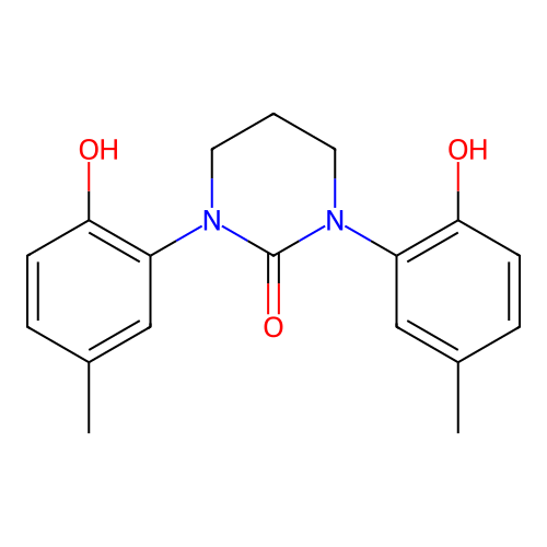 1,3-Bis(2-hydroxy-5-methylphenyl)tetrahydro-2(1H)-pyrimidinone structure