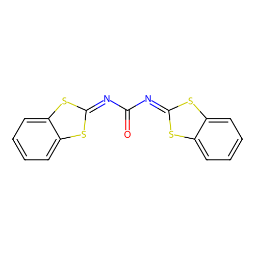 N,N'-Bis[(2H-1,3-benzodithiol-2-ylidene)]urea structure