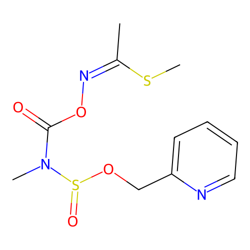 methyl N-[methyl(pyridin-2-ylmethoxysulfinyl)carbamoyl]oxyethanimidothioate structure