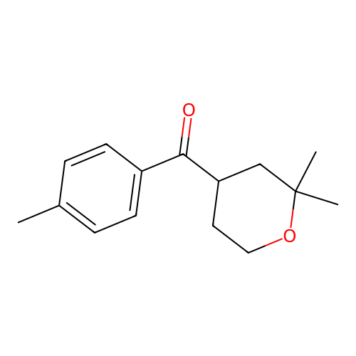 (2,2-dimethyltetrahydro-2H-pyran-4-yl)(p-tolyl)methanone structure